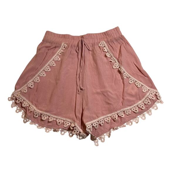 Unbranded Pants - Women's High Rise Pull On Shorts Size X-Small Boho Coquette Girly Feminine